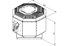 Aspiratore da tetto verticale per estrazione fumi da cucina Ruck 7905 m³/h (DVN 500 D4 F4 30)