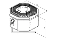 Aspiratore da tetto verticale per estrazione fumi da cucina Ruck 14350 m³/h (DVN 630 D4 F4 30)