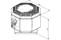 Aspiratore da tetto Ruck per il settore della ristorazione a controllo di frequenza 7905 m³/h - DVN 500 D4 30