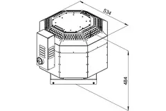 Aspiratore da tetto verticale per estrazione fumi da cucina Ruck silenziato 1870 m³/h (DVNI 225 D2 F4 30)