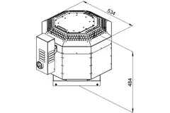 Aspiratore da tetto verticale per estrazione fumi da cucina Ruck silenziato 2342 m³/h (DVNI 250 D2 F4 30)