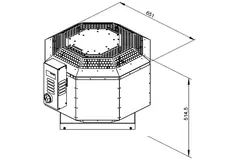 Aspiratore da tetto verticale per estrazione fumi da cucina Ruck silenziato 3795 m³/h (DVNI 315 D2 F4 30)