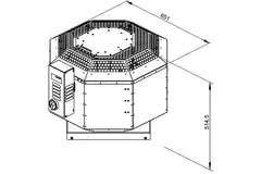 Aspiratore da tetto verticale per estrazione fumi da cucina Ruck silenziato 3000 m³/h (DVNI 315 D4 F4 30)