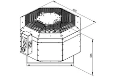 Aspiratore da tetto verticale per estrazione fumi da cucina Ruck silenziato 4250 m³/h (DVNI 355 D4 F4 30)