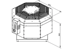 Aspiratore da tetto verticale per estrazione fumi da cucina Ruck silenziato 3990 m³/h (DVNI 400 D4 F4 30)