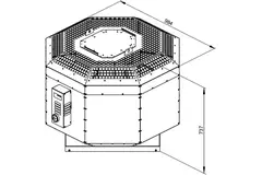Aspiratore da tetto verticale per estrazione fumi da cucina Ruck silenziato 6975 m³/h (DVNI 450 D4 F4 30)