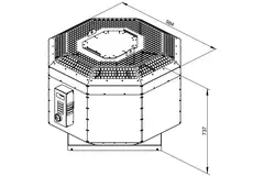 Aspiratore da tetto verticale per estrazione fumi da cucina Ruck silenziato 7905 m³/h (DVNI 500 D4 F4 30)