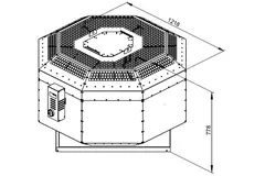 Aspiratore da tetto verticale per estrazione fumi da cucina Ruck silenziato 11960 m³/h (DVNI 560 D4 F4 30)
