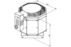 Aspiratore da tetto Ruck per il settore della ristorazione con motore EC 2360 m³/h - DVN 225 EC 30
