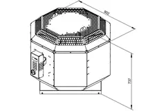 Aspiratore da tetto Ruck per il settore della ristorazione a controllo di frequenza 6975 m³/h - DVN 450 D4 30