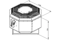 Aspiratore da tetto Ruck per il settore della ristorazione a controllo di frequenza 11960 m³/h - DVN 560 D4 30