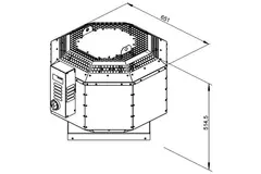 Aspiratore da tetto Ruck per il settore della ristorazione con attenuazione acustica e controllo di frequenza 3000 m³/h - DVNI 315 D4 30