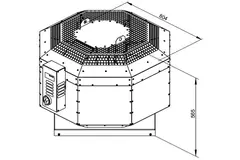 Aspiratore da tetto Ruck per il settore della ristorazione con attenuazione acustica e controllo di frequenza 3990 m³/h - DVNI 400 D4 30