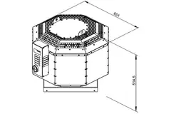 Aspiratore da tetto Ruck con attenuazione acustica per il settore della ristorazione con motore EC 4070 m³/h - DVNI 315 EC 30
