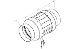 Ventilatore a tubo Ruck Etamaster con motore EC 190 m³/h Ø 100 mm - EM 100L EC 01