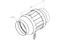 Ventilatore a tubo Ruck Etamaster con motore EC 460 m³/h / Ø 125 mm - EM 125L EC 02 - comando PWM
