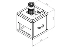 Aspiratore a cassetta Ruck con flusso d'aria lineare e motore EC con flusso d'aria esterno 2880 m³/h - MPC 280 EC TI 30