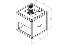 Aspiratore a cassetta Ruck con flusso d'aria lineare e motore EC con flusso d'aria esterno 6800 m³/h - MPC 450 EC TI 30