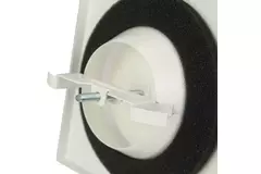 Valvola di alimentazione per ventilazione in metallo quadrato Ø 125 mm bianca con morsetti a molla - DVSQ-P125