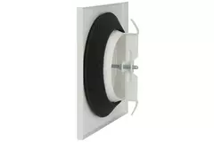 Valvola di alimentazione per ventilazione in metallo quadrato Ø 125 mm bianca con morsetti a molla - DVSQ-P125