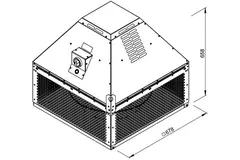 Aspiratore da tetto per estrazione fumi Ruck orizzontale fino a 200 °C costante e 400 °C/120 min - 7980 m³/h (DHN 450 D4 F4 30)