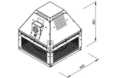 Aspiratore da tetto per estrazione fumi Ruck orizzontale fino a 200 °C costante e 400 °C/120 min - 4525 m³/h (DHN 315 D2 F4 30)