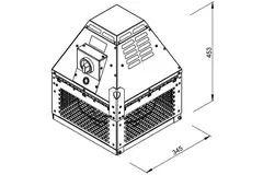 Aspiratore da tetto per estrazione fumi Ruck orizzontale fino a 200 °C costante e 400 °C/120 min - 2740 m³/h (DHN 250 D2 F4 30)