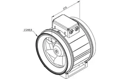 Aspiratore a tubo Ruck ETAMASTER con Motore EC 1780 m³/h - Ø 250 mm + potenziometro di controllo 10 kO