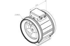 Aspiratore a tubo Ruck ETAMASTER con Motore EC 2175 m³/h - Ø 250 mm + potenziometro di controllo 10 kO