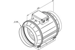 Aspiratore a tubo Ruck ETAMASTER con Motore EC 1300 m³/h - Ø 200 mm + potenziometro di controllo 10 kO