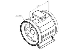 Aspiratore a tubo Ruck ETAMASTER con Motore EC 2440 m³/h - Ø 280 mm + potenziometro di controllo 10 kO