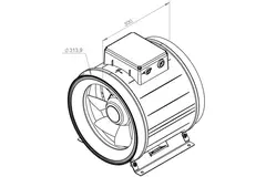 Aspiratore a tubo Ruck ETAMASTER con Motore EC 2960 m³/h - Ø 315 mm + potenziometro di controllo 10 kO