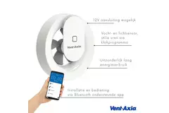 Aspiratore per il bagno svara con sensore di umidità e luce 100-125 mm (controllato dall'app)