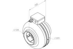 Ventilatore a tubo Ruck EC 300 m³/h diametro 125 - RS 125L 20