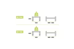 Rodigas Consolle in piedi 420x400x540-830 mm