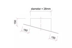 Faldale tetto di alluminio Thermoduct per terminale a tetto diametro 250 mm - 24 gradi