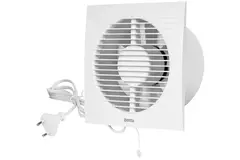 Aspiratore per il bagno Ø 100 mm bianco con interruttore a corda e spina - EE100WP