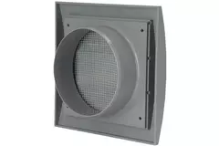 Griglia di aerazione a sovrapressione con grata alettata diametro 150x150: 100 grigia - ND10ZP