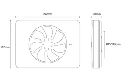 Vent-Axia Lo-Carbon iQ design piatto aspiratore per il bagno NERO Ø100 - 125 mm
