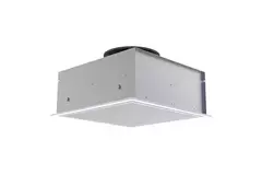 Diffusore a soffitto perforato 594x594 per scarico con ingresso laterale Ø315