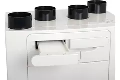Vent-Axia Sentinel Kinetic Advance 350SX per ventilazione meccanica con recupero di calore, incluso preriscaldatore - sinistra - 350 m³/h