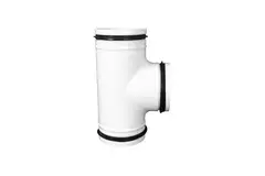 Raccordo a T 90 gradi bianco diametro 125 mm in metallo - RAL 9010