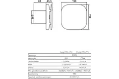 Aspiratore per il bagno Supra Design con sensore di movimento Ø 100 mm – 100 TM