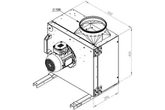 Aspiratore a cassetta per estrazione fumi Ruck swing-out e motore a controllo di frequenza 1960 m³/h (MPS 225 D2 F4 30)