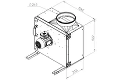Aspiratore a cassetta per estrazione fumi Ruck swing-out e motore a controllo di frequenza 2730 m³/h (MPS 250 D2 F4 30)