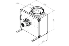 Aspiratore a cassetta per estrazione fumi Ruck swing-out e motore a controllo di frequenza 3580 m³/h (MPS 315 D4 F4 30)