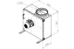 Aspiratore a cassetta per estrazione fumi Ruck swing-out e motore a controllo di frequenza 6660 m³/h (MPS 450 D4 F4 30)