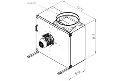 Aspiratore a cassetta per estrazione fumi Ruck swing-out e motore a controllo di frequenza 11840 m³/h (MPS 560 D4 F4 30)