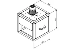 Aspiratore a cassetta per estrazione fumi Ruck con flusso d'aria lineare e motore esterno al flusso d'aria 2610 m³/h (MPC 280 D2 F4 T30)