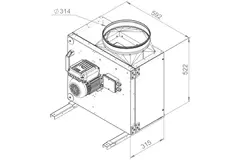 Aspiratore a cassetta Ruck MPS con motore EC 3250 m³/h diametro 314 mm - MPS 280 EC 30
